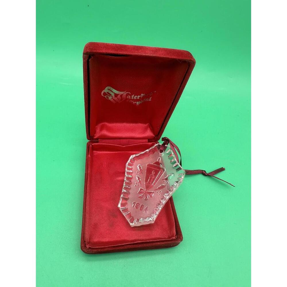 Vintage 1984 Candle Lantern Waterford Crystal Christmas Tree Ornament With Box